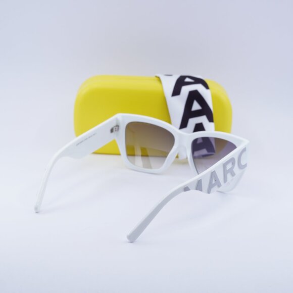Marc Jacobs MARC 695/S 0HYMI C Square Sunglasses - White Grey\Grey - Picture 4 of 10